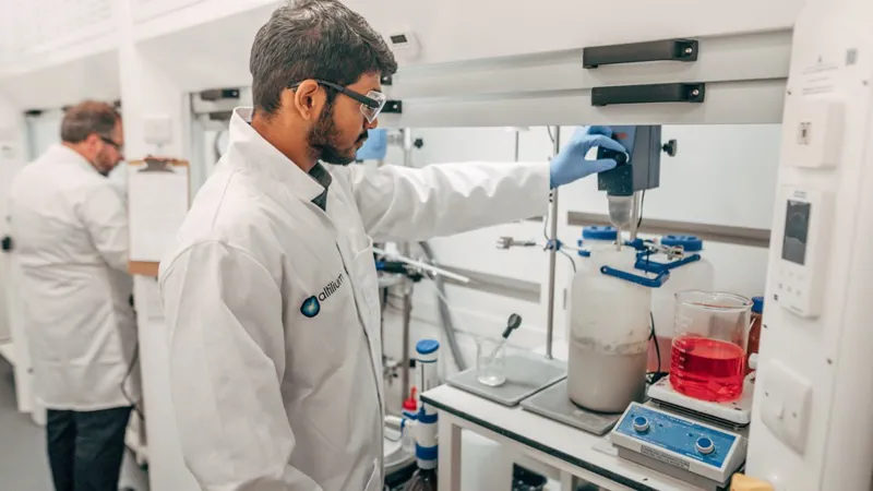 Lab technician working on new battery materials