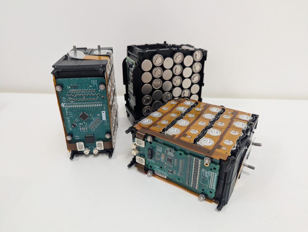 RML VarEVolt battery range modules showing cell configuration and BMS boards