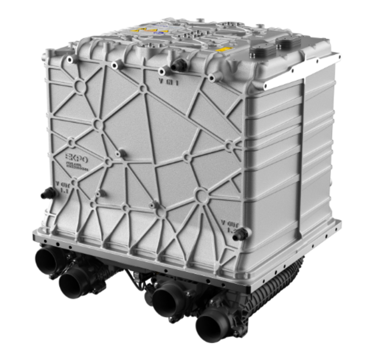 EKPO NM20 fuel cell stack module with cast housing and media connections for heavy-duty applications