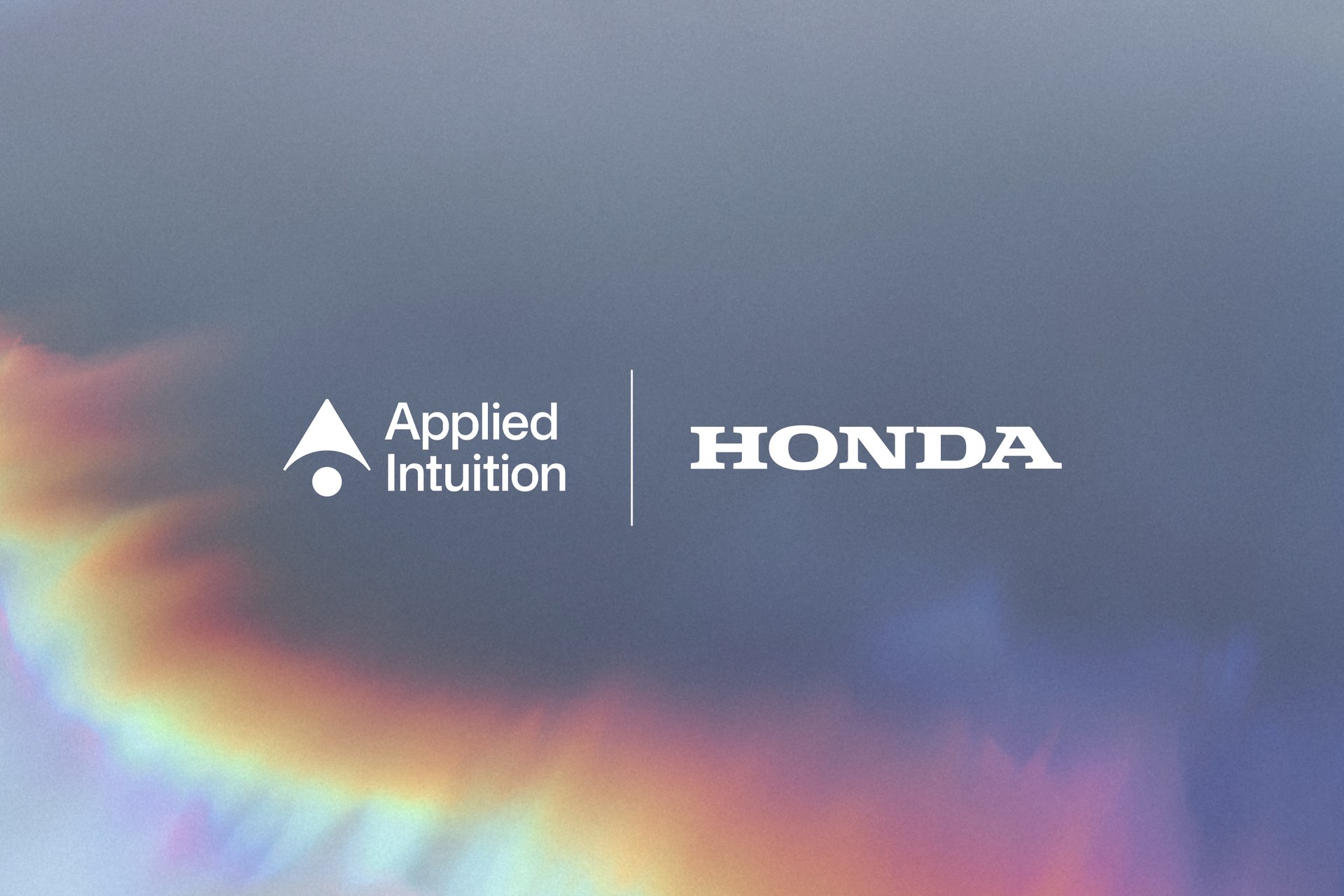Applied Intuition and Honda logos side by side, marking the partnership to use Applied Intuition Vehicle OS for Honda's SDV platform